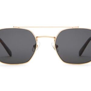 Crap Eyewear Gold Frame Sunglasses with Black Lenses